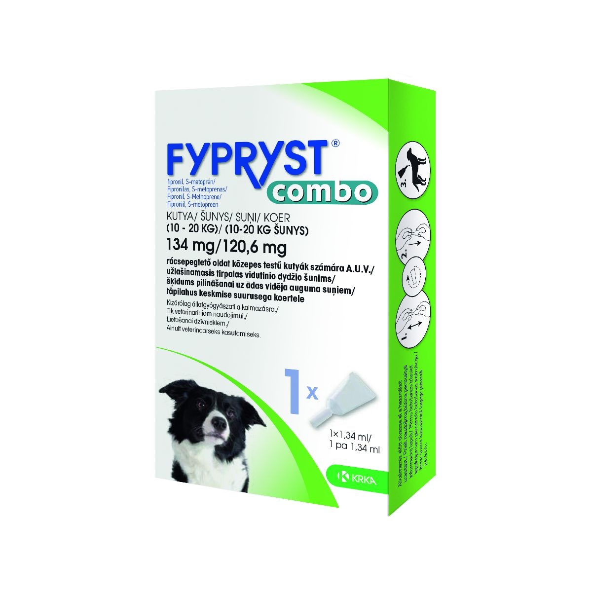 FYPRYST COMBO 134MG/120.6MG ŠĶĪD SUŅIEM (10-20KG) N1 - Produkta attēls 