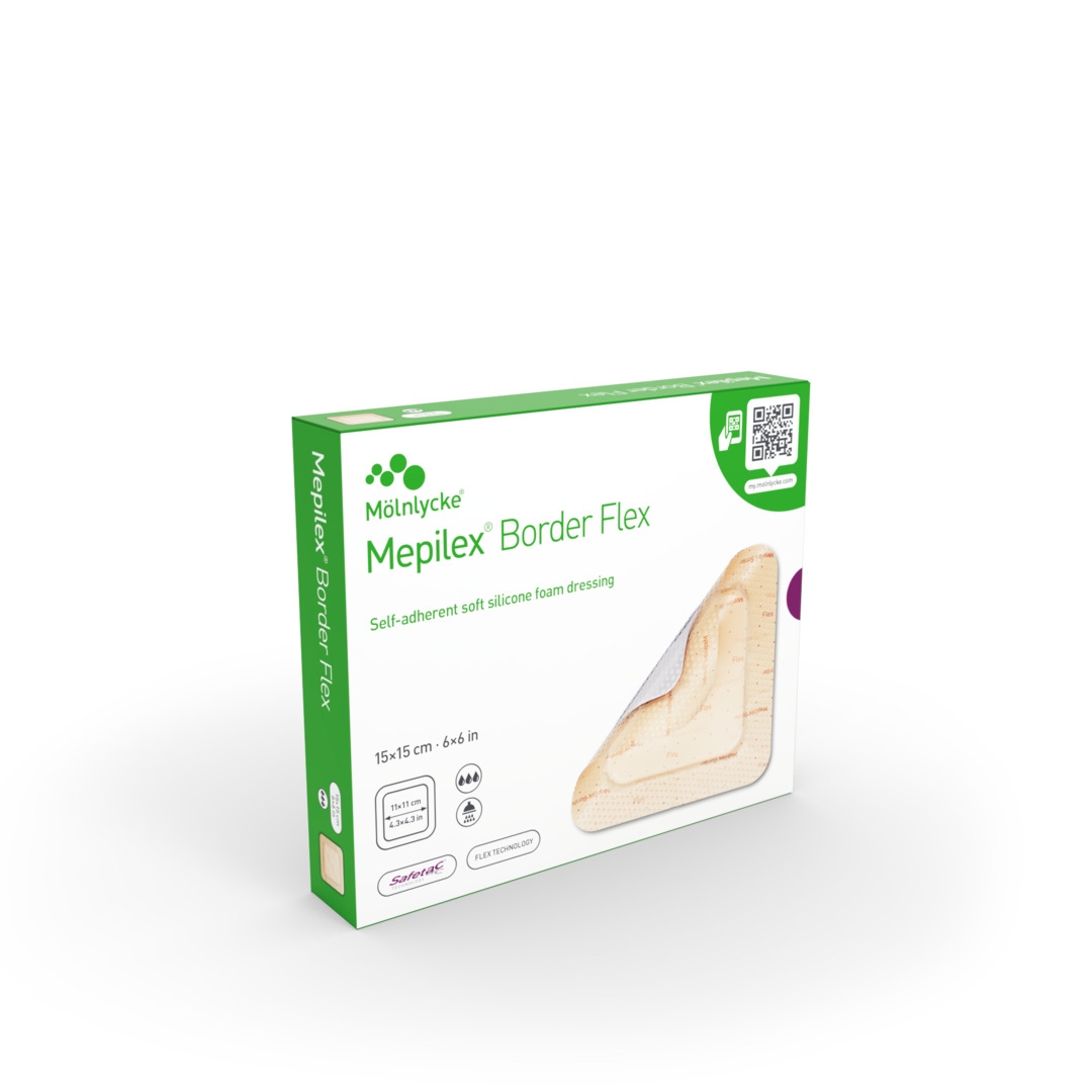 MEPILEX Border Flex pārsējs 15x15 cm, sterils pārsējs, 5 gab. - Produkta attēls 