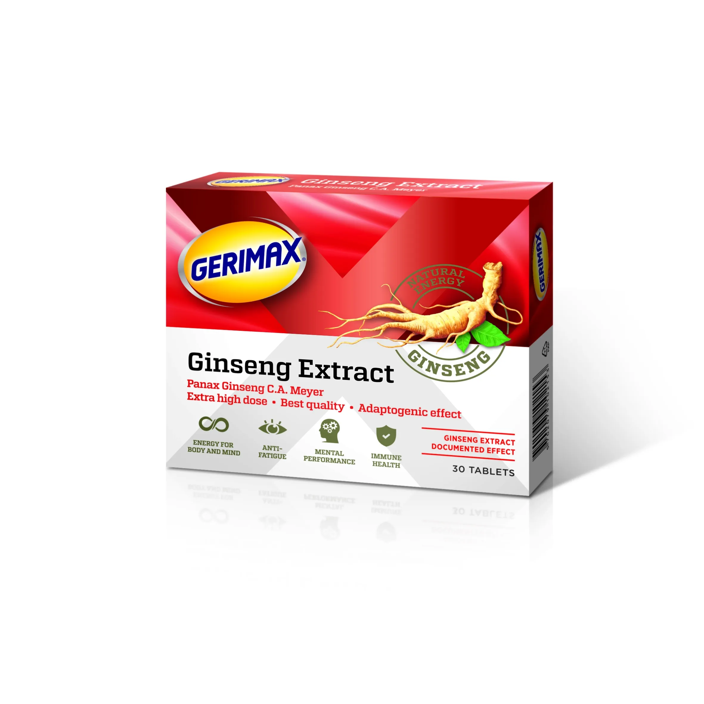 GERIMAX Ginseng tabletes, 30 gab. - Produkta attēls 
