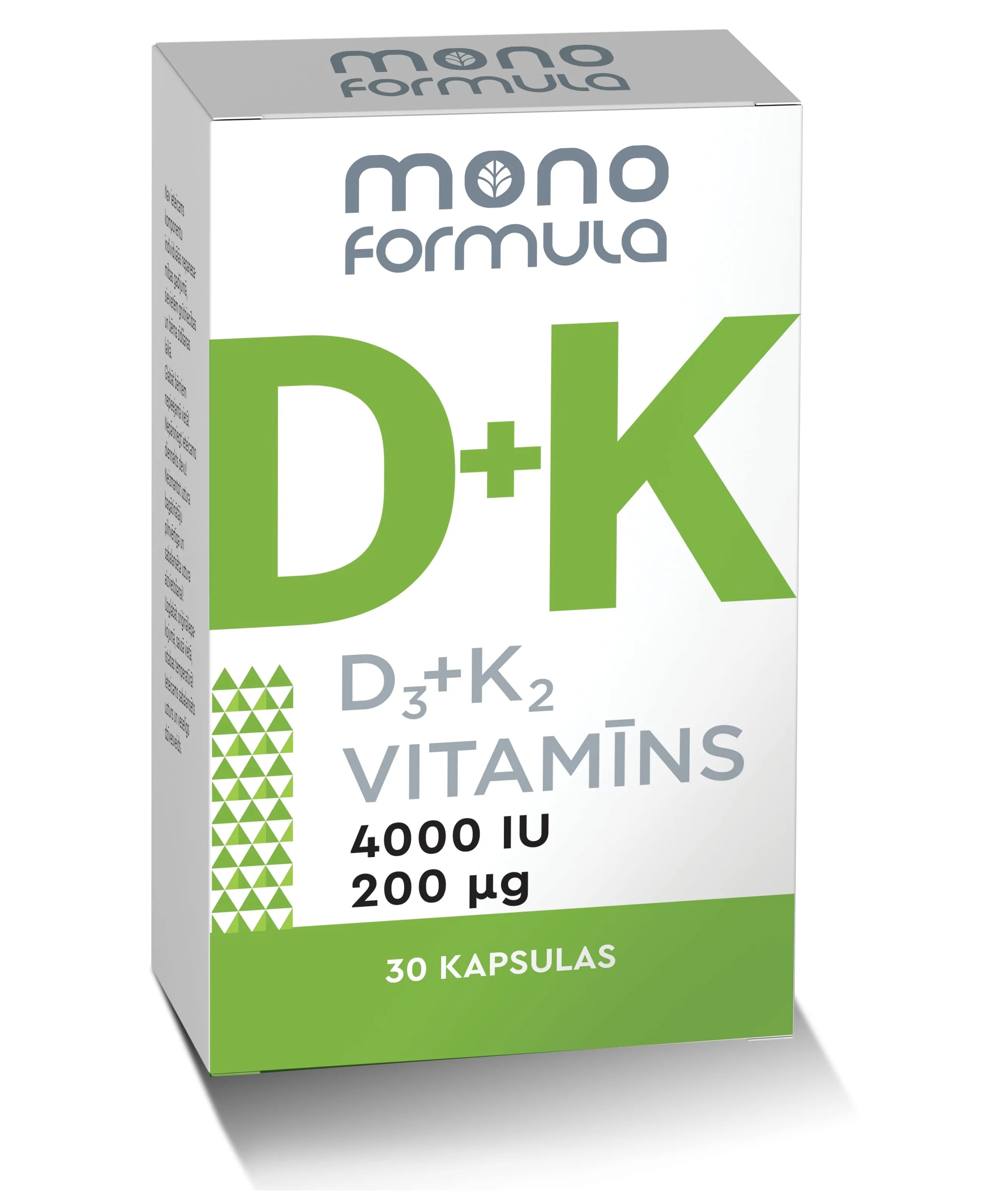 MONO FORMULA D3 + K2 vitamīns kapsulas, 30 gab. - Produkta attēls 