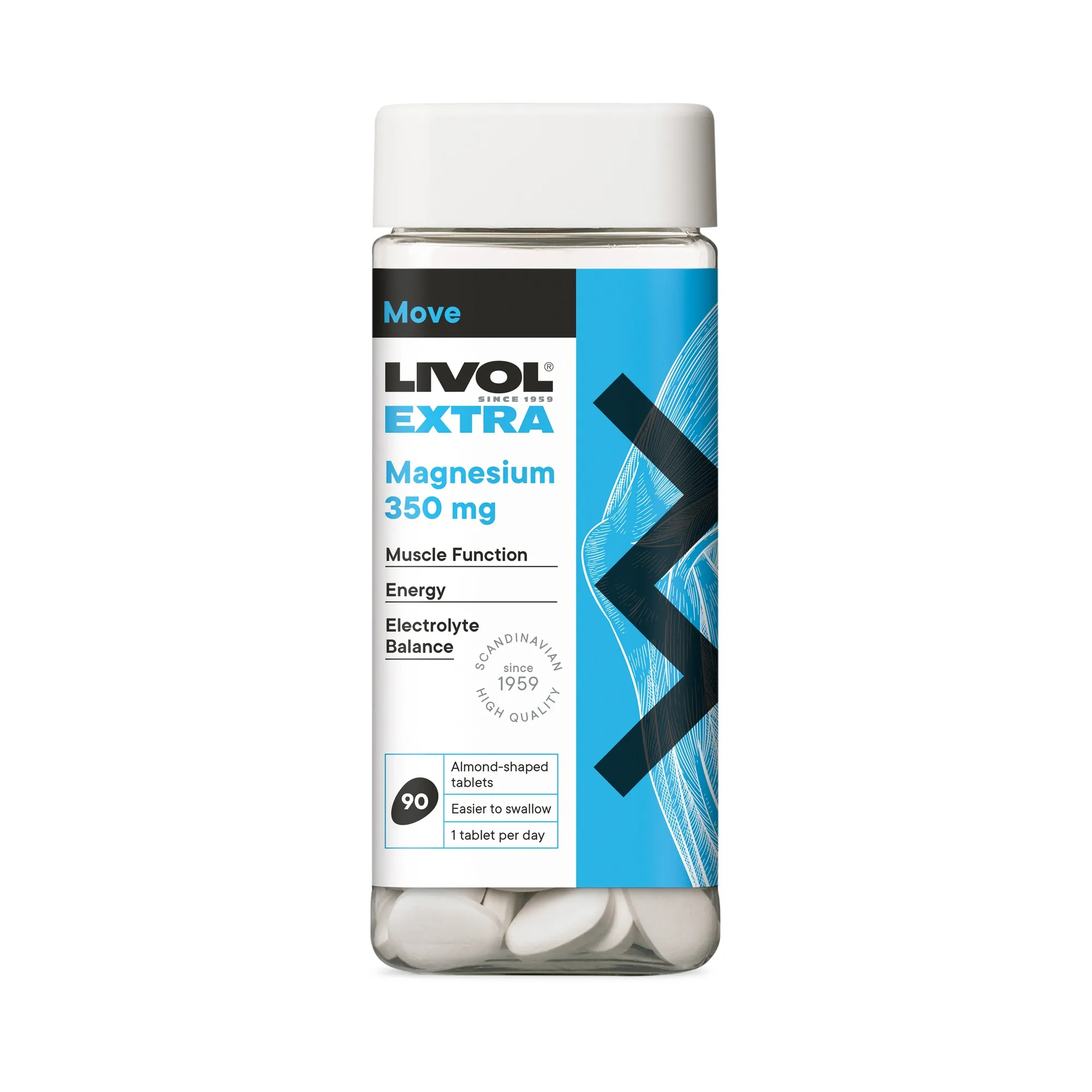 LIVOL Extra Magnijs 350 mg tabletes, 90 gab. - Produkta attēls 