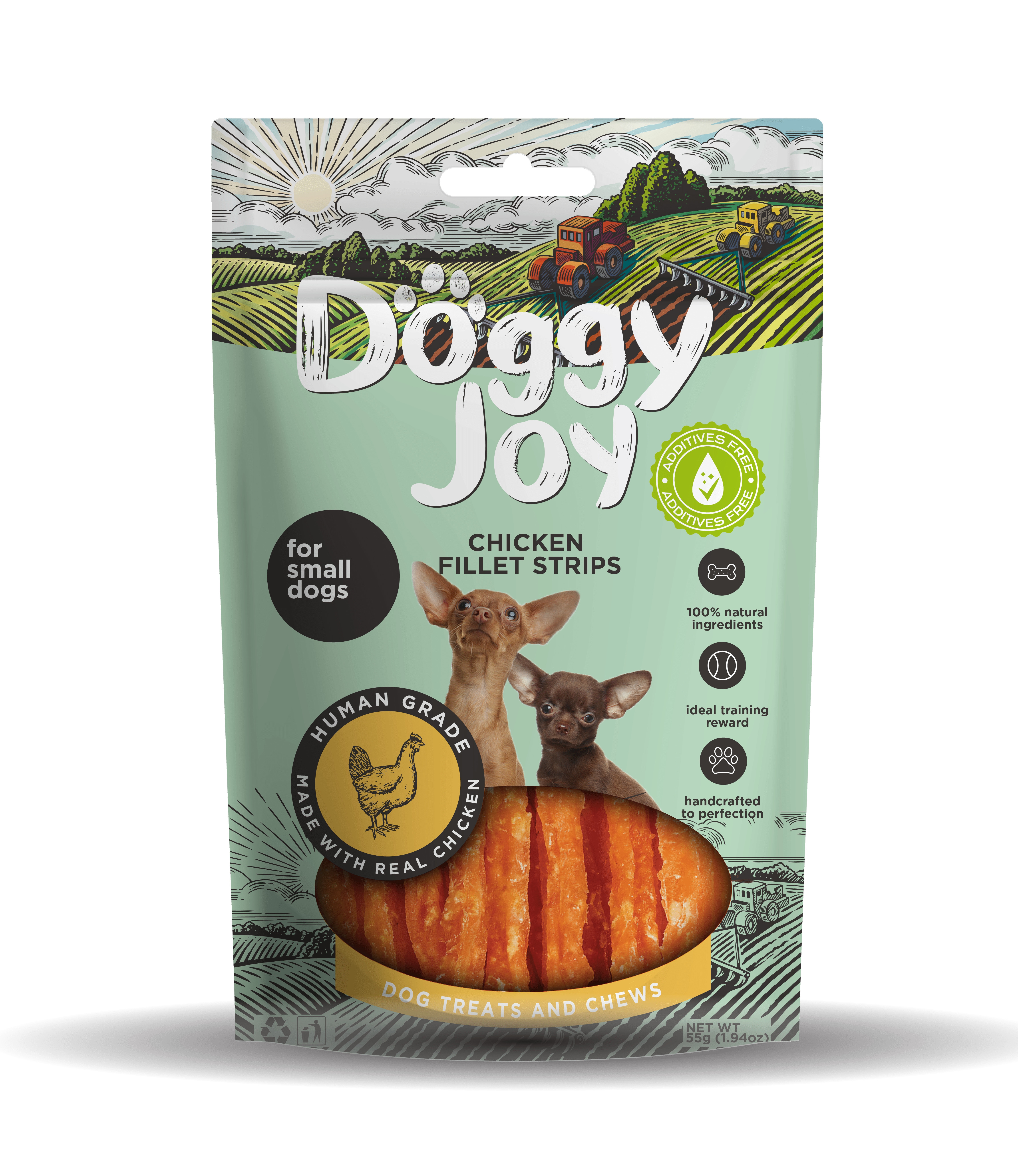 DOGGY JOY VISTAS FILEJAS NŪJIŅAS MAZIEM SUŅIEM 55G - Produkta attēls 