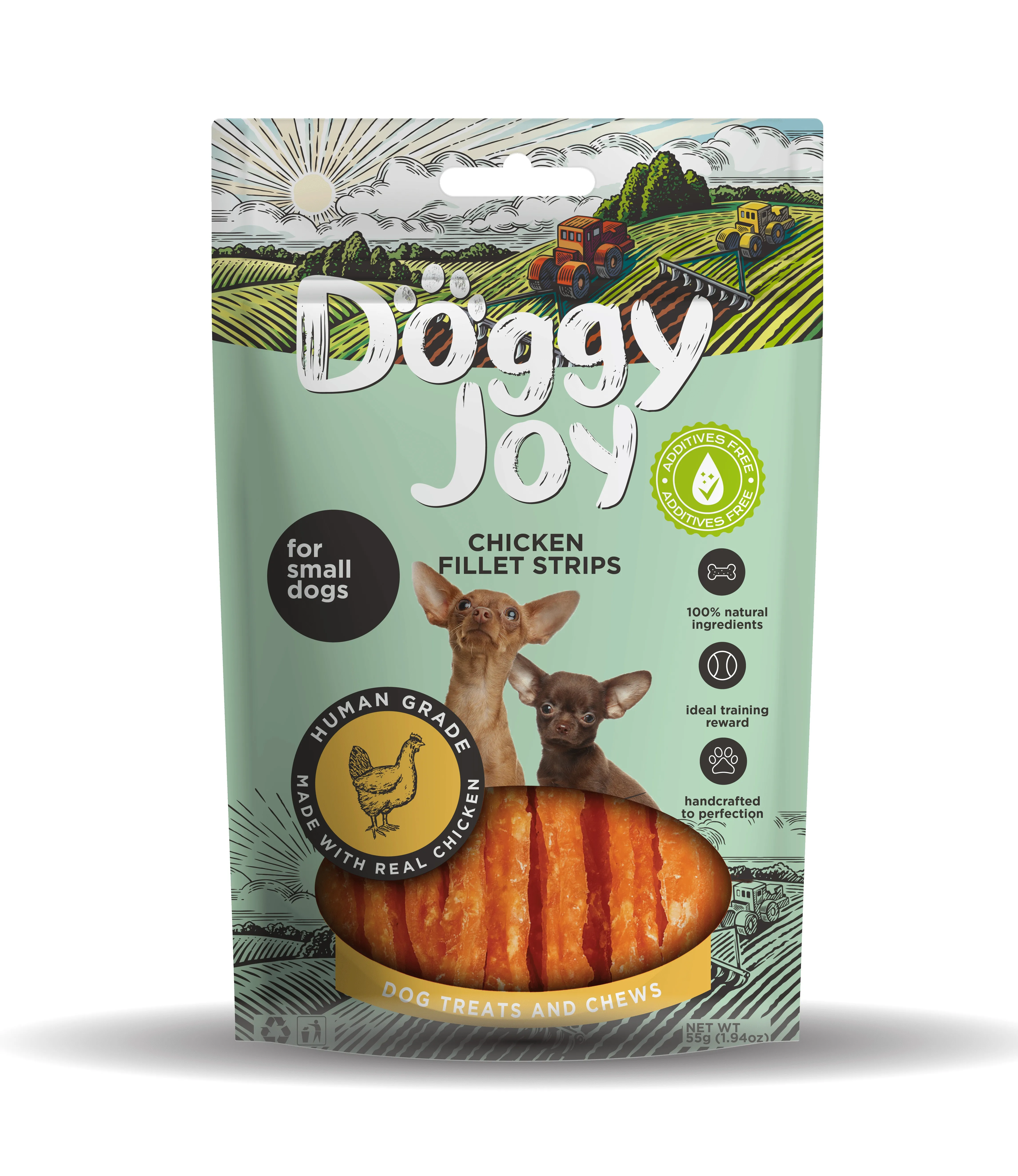 DOGGY JOY VISTAS FILEJAS NŪJIŅAS MAZIEM SUŅIEM 55G - Produkta attēls 