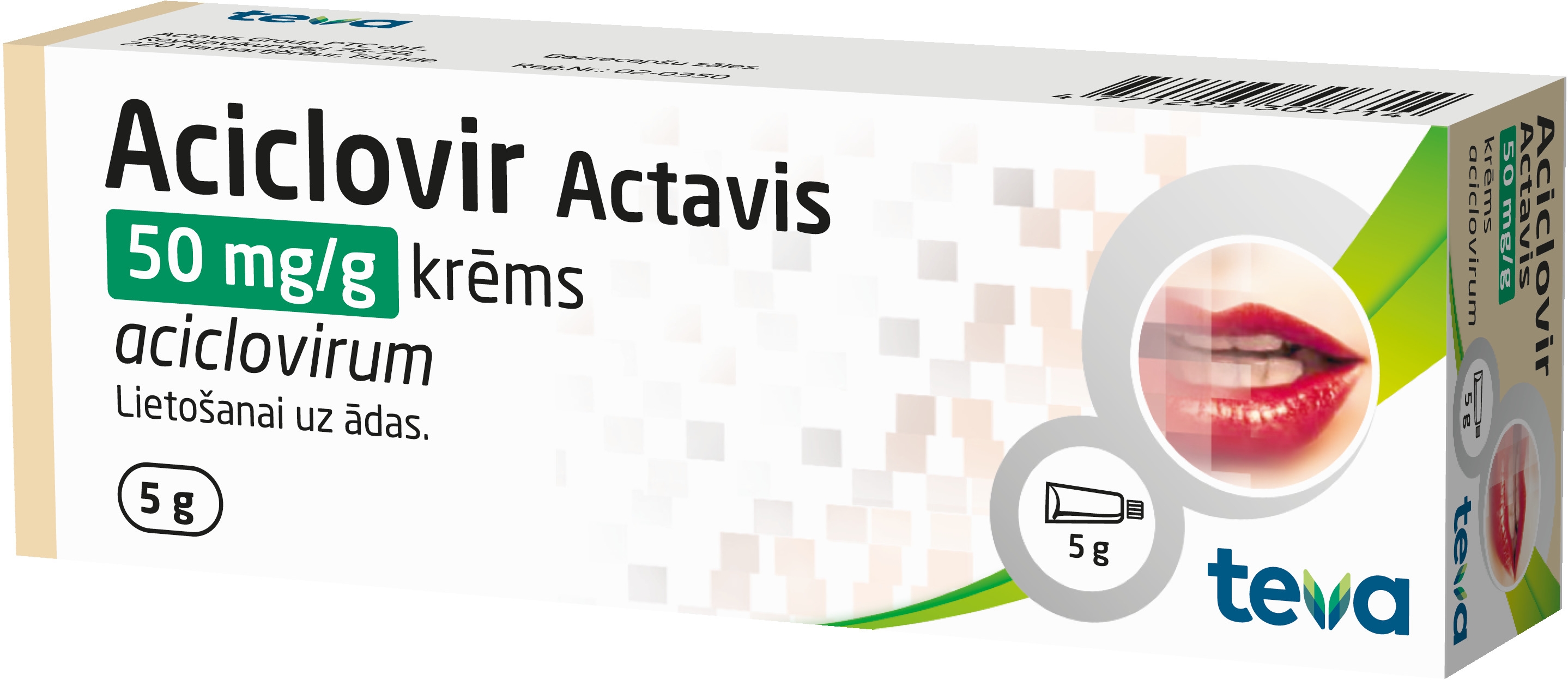 ACICLOVIR ACTAVIS 5% KRĒMS 5G - Produkta attēls 