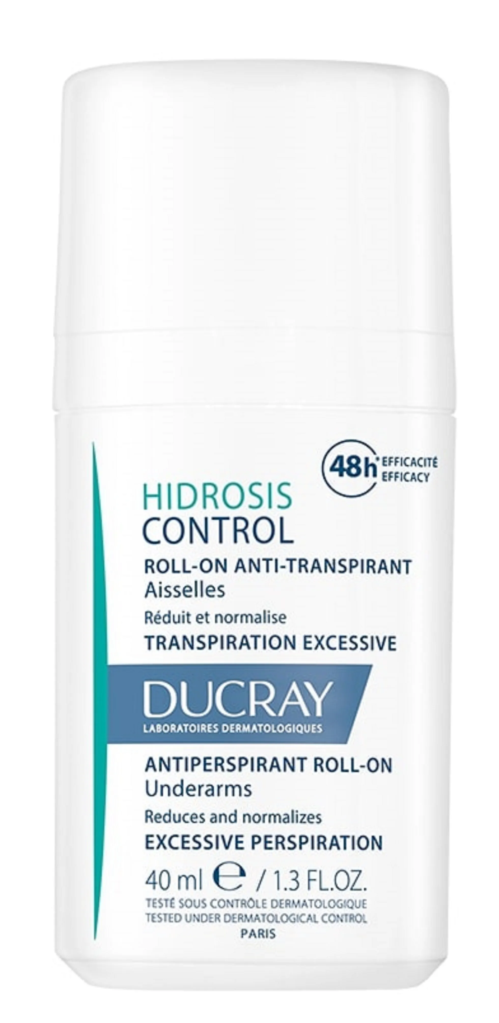 DUCRAY Hidrosis Control Deo Roll-on 48H pretsvīšanas līdzeklis, 40ml - Produkta attēls 
