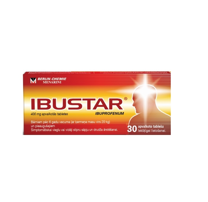 IBUSTAR 400 apvalkotās tabletes 400mg, 30 gab. - Produkta attēls 