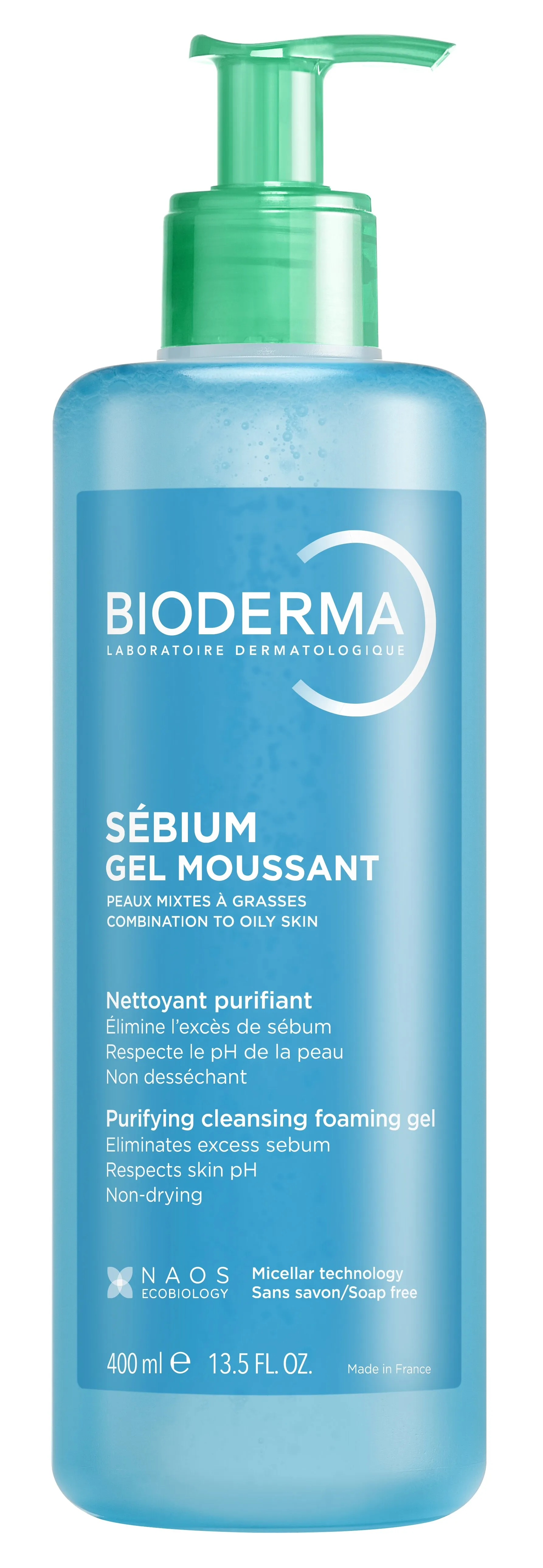BIODERMA Sébium Gel moussant putojošs gels, 400 ml - Produkta attēls 
