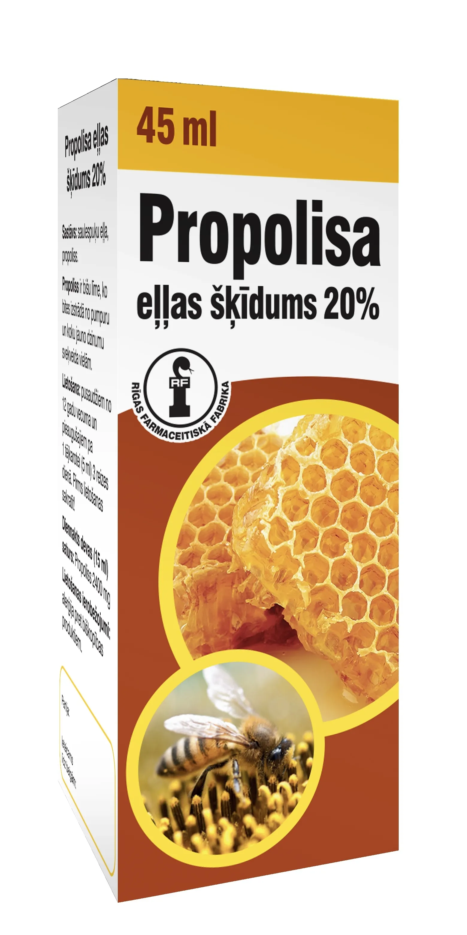 RFF Propolisa šķīdums 20% (saulespuķu eļļā), 45 ml - Produkta attēls 2