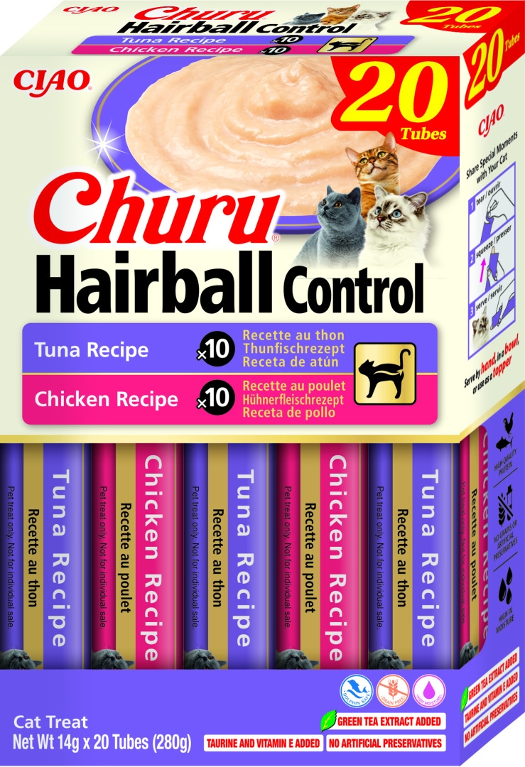 Churu Hairball Control biezenis kaķiem, tuncis vai vista 14g N20 - Produkta attēls 