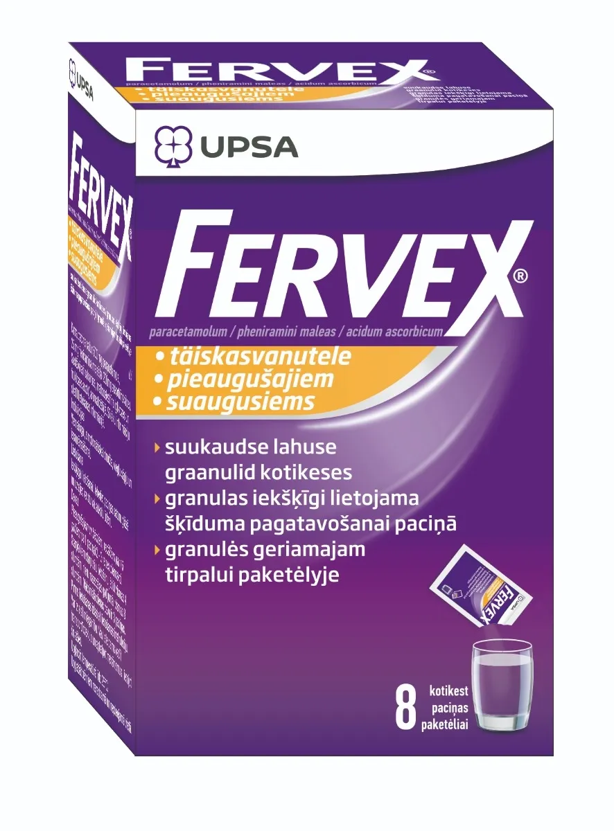 FERVEX PIEAUGUŠAJIEM GRANULAS ŠKĪD PAGATAVOŠANAI PACIŅAS N8 - Produkta attēls 1