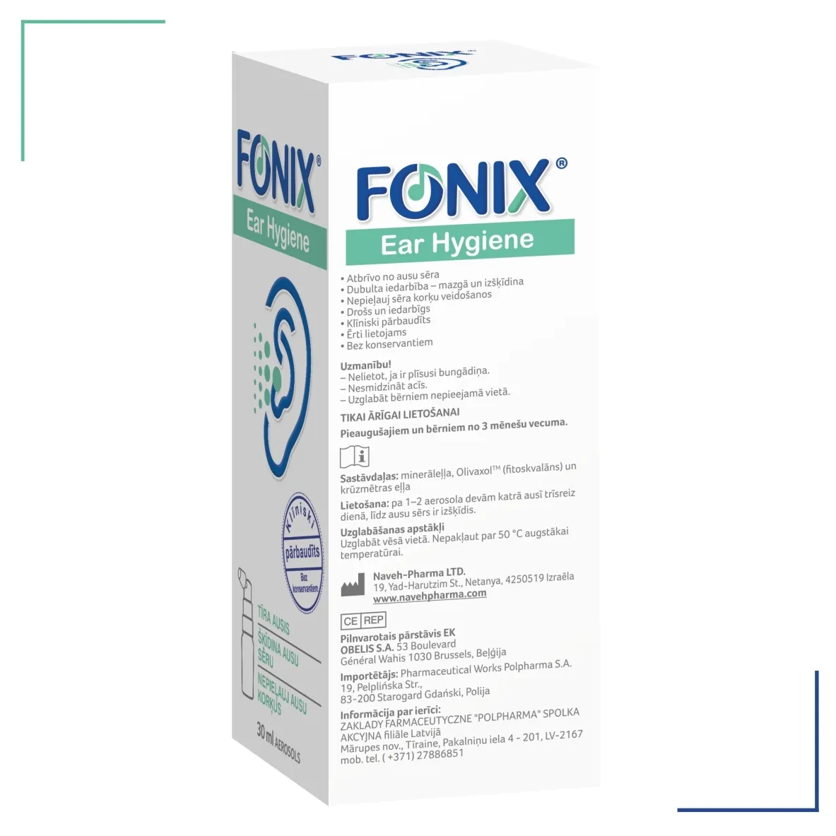 FONIX® Ear Hygiene ausu aerosols 30 ml - Produkta attēls 2