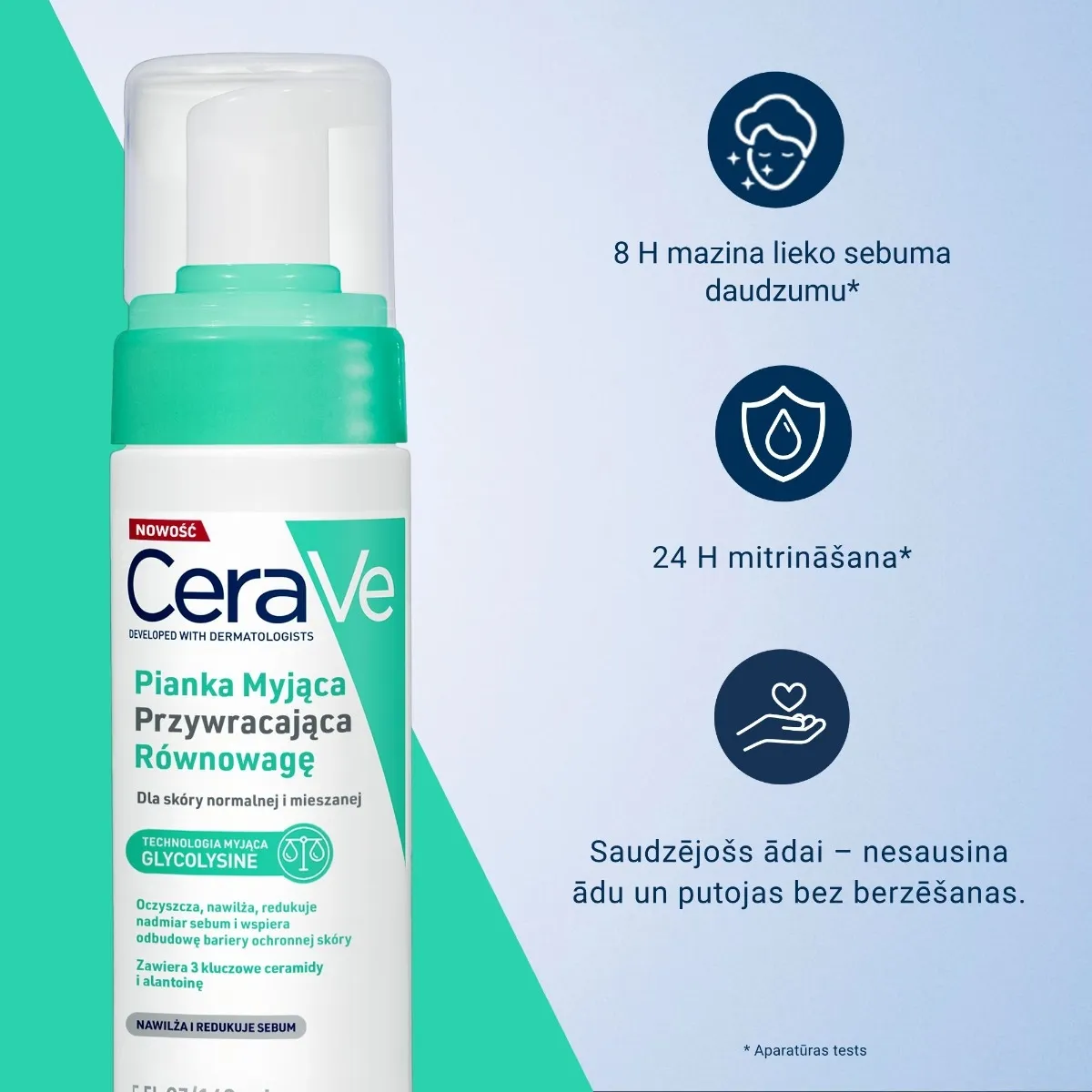 CERAVE Attīrošās putas, 148 ml - Produkta attēls 3