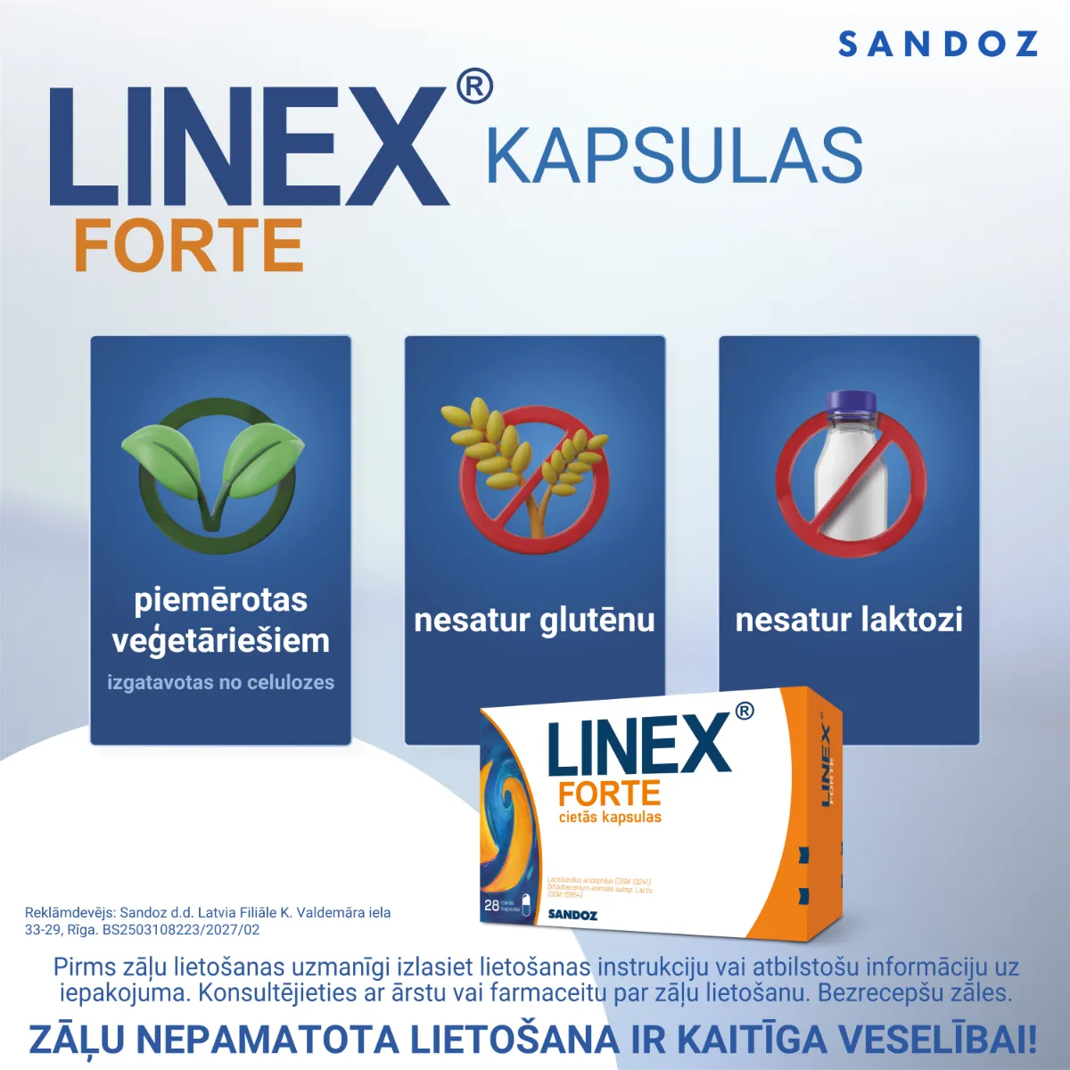 LINEX® Forte kapsulas, 28 gab. - Produkta attēls 3