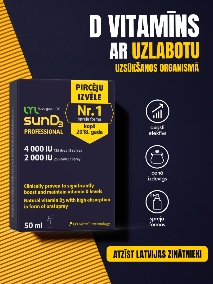 LYL sunD3 PROFESSIONAL 4 000 SV | 2 000 SV, sprejs,  50 ml - Produkta attēls 3