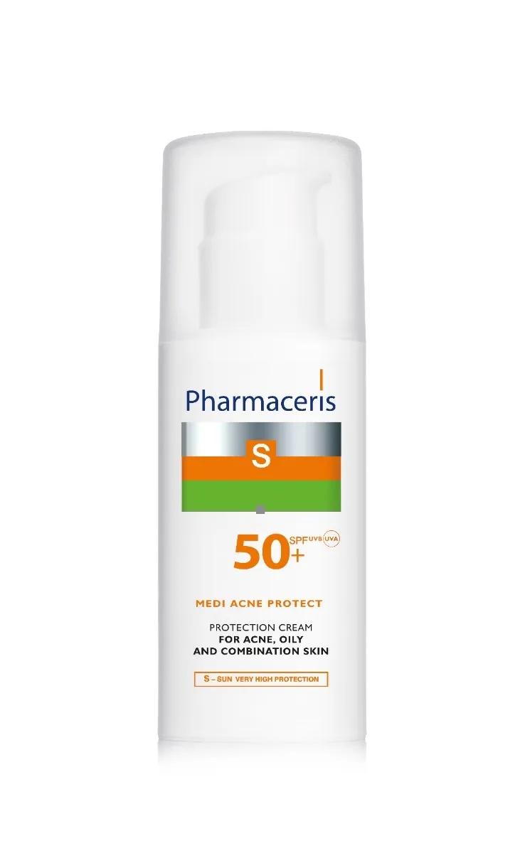 PHARMACERIS S. Medi Acne Protect sejas aizsargkrēms taukainai ādai SPF50+, 50 ml - Produkta attēls 2