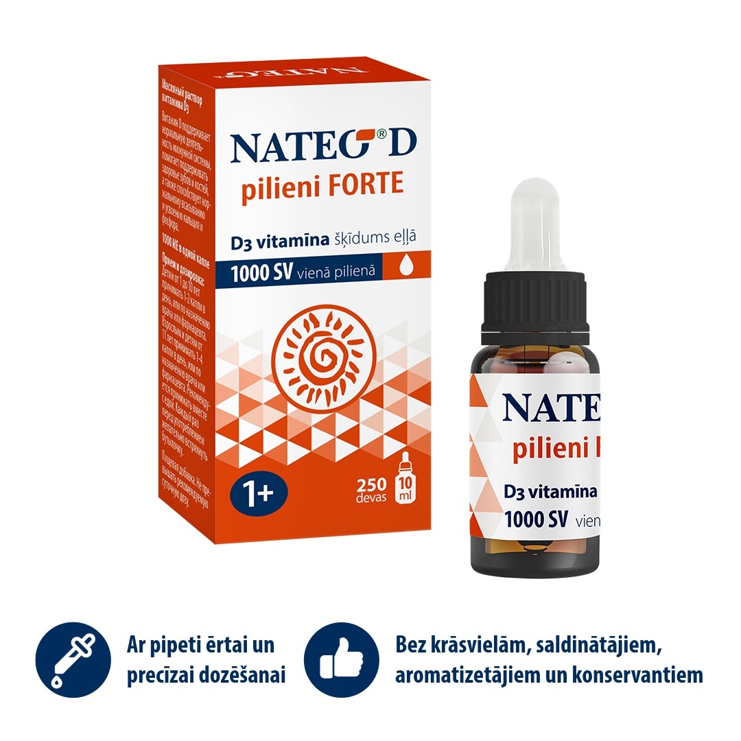 NATEO D Forte pilieni, 10 ml - Produkta attēls 2