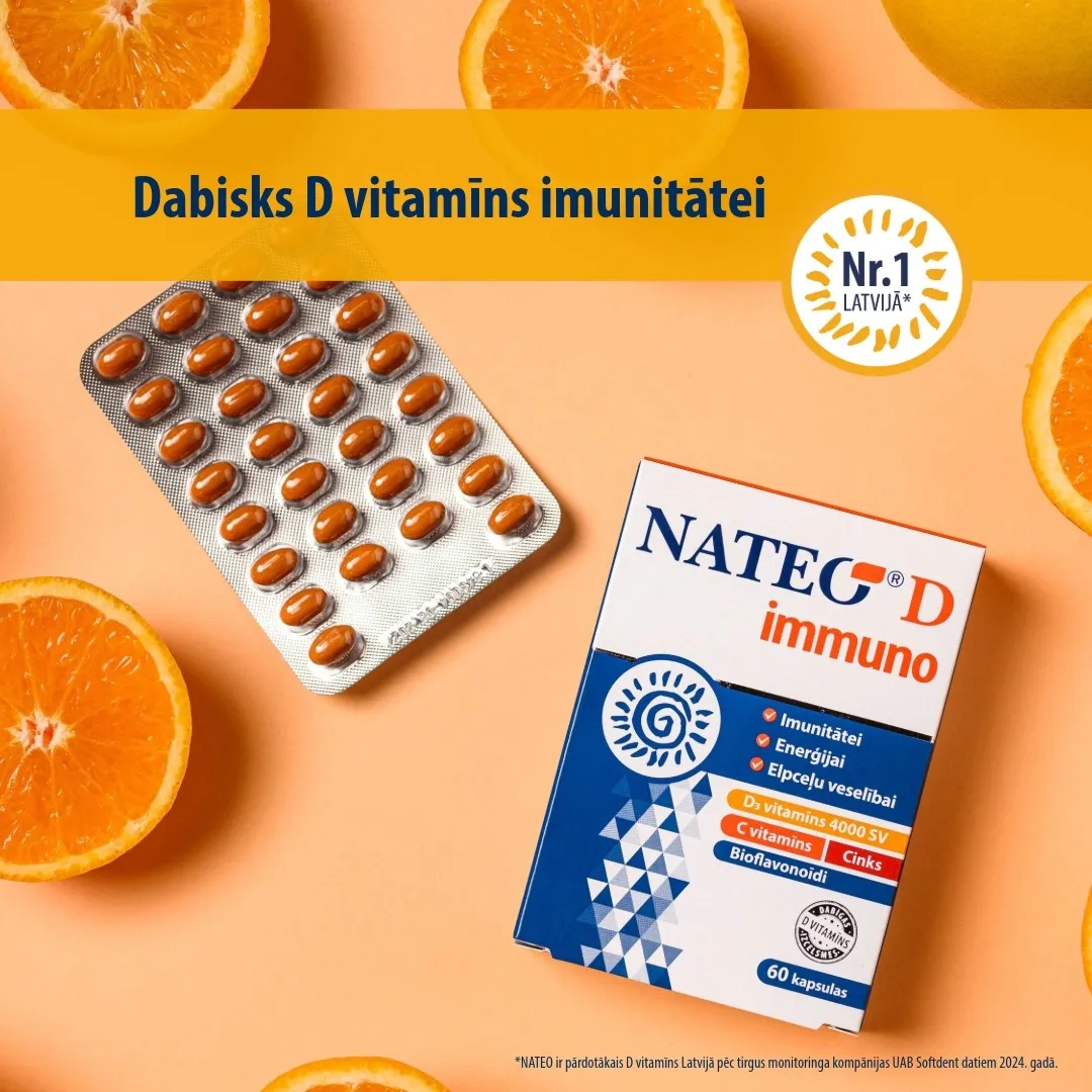 NATEO D3 Immuno 4000 SV kapsulas, 60 gab. - Produkta attēls 3