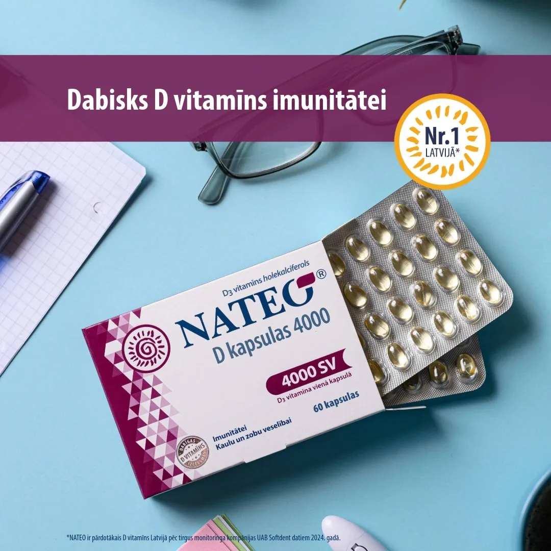 NATEO D 4000 kapsulas, 60 gab. - Produkta attēls 3
