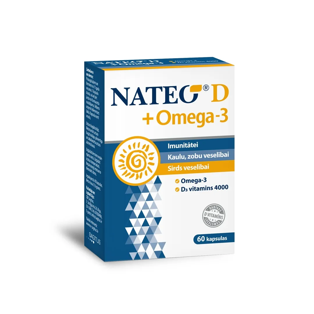 NATEO D PLUS Omega-3 SV4000  kapsulas, 60 gab. - Produkta attēls 2