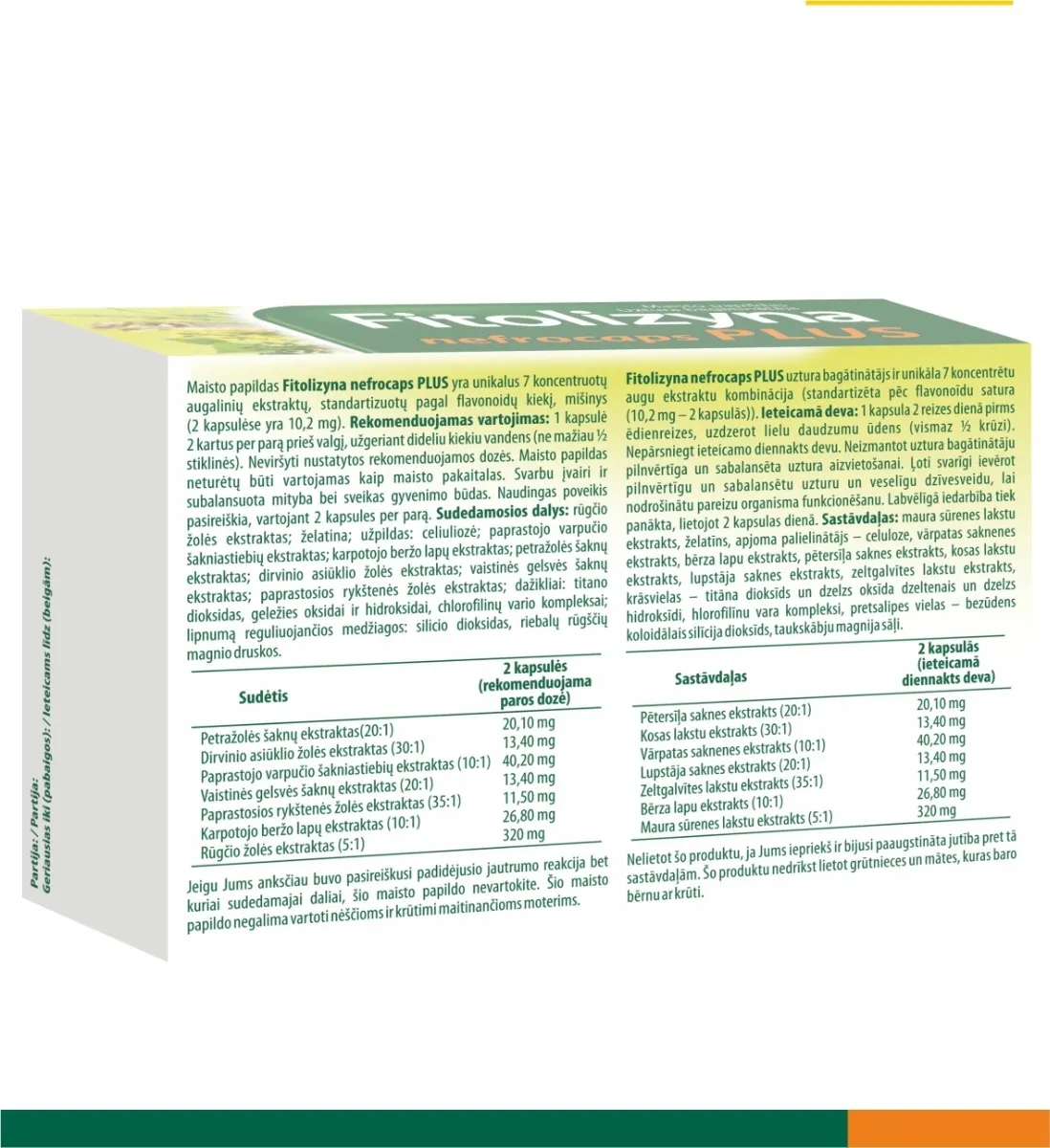 FITOLIZYNA Nefrocaps Plus kapsulas, 30 gab. - Produkta attēls 2