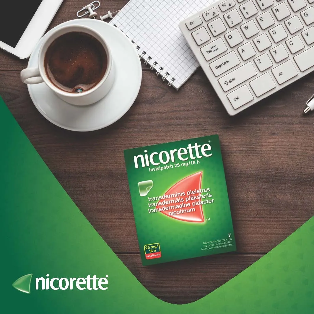 NICORETTE Set 25 mg/ 16 H transdermālie plāksteri, 7 gab. - Produkta attēls 3