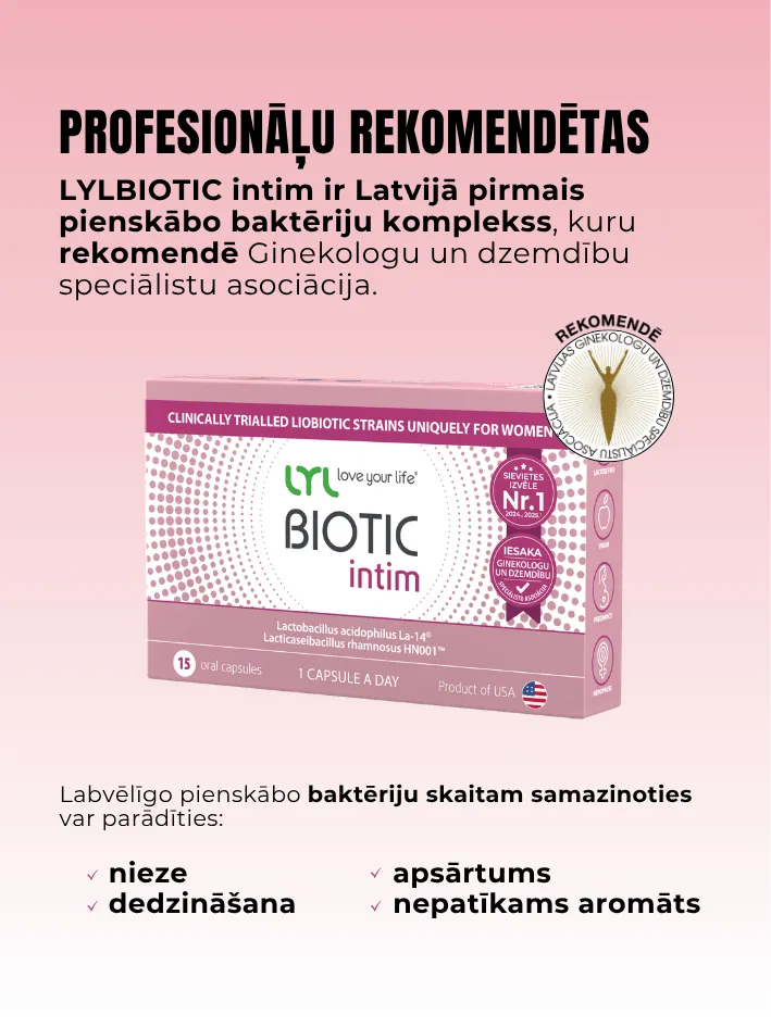 LYL BIOTIC intim, 15 kapsulas - Produkta attēls 2