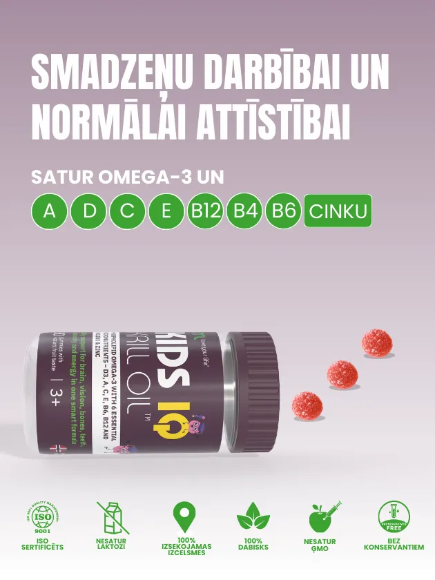 LYL KIDS IQ Krill Oil, košļājamas pastilas ar augļu garšu, 30 gab - Produkta attēls 4