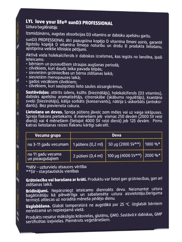 LYL sunD3 PRO 4000 SV | 2000 SV (250 devas), sprejs, 50 ml - Produkta attēls 2