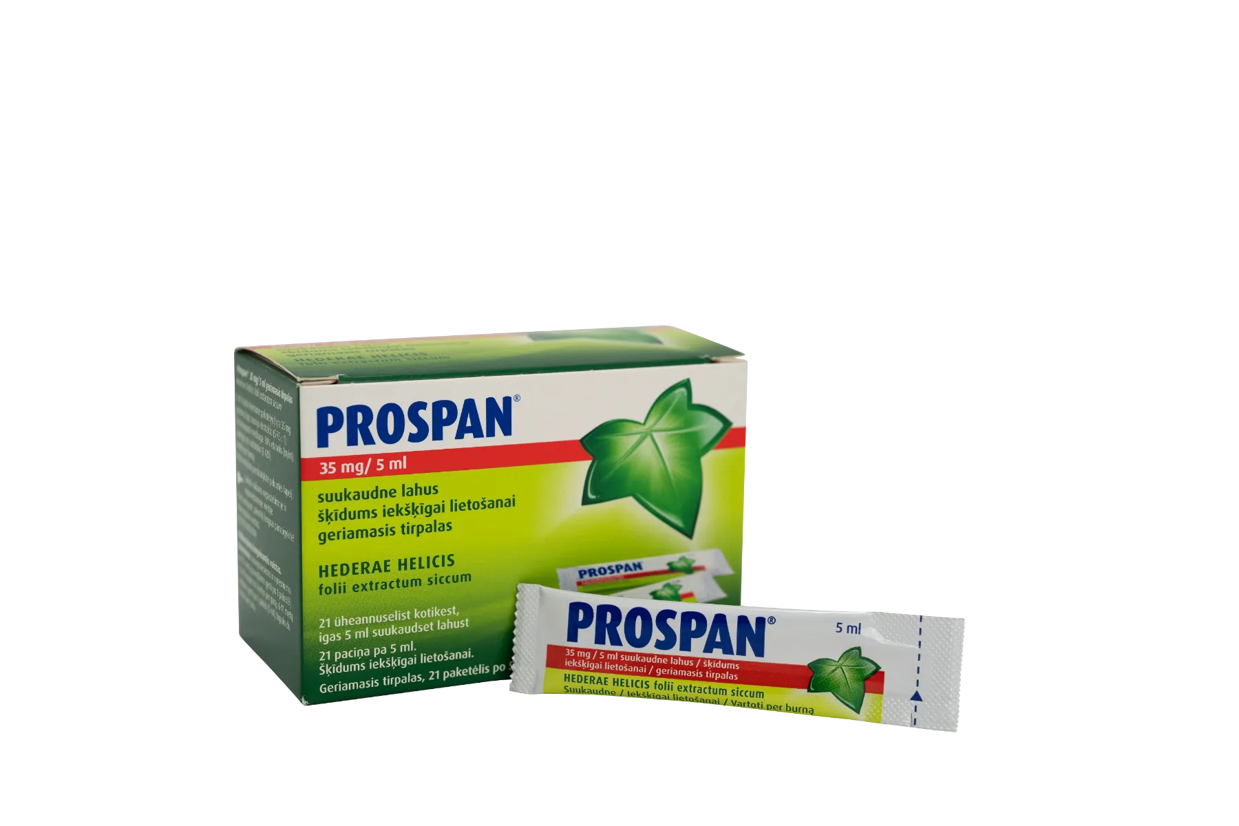 PROSPAN 35 mg/ 5 ml šķīdums paciņās, 21 gab. - Produkta attēls 1