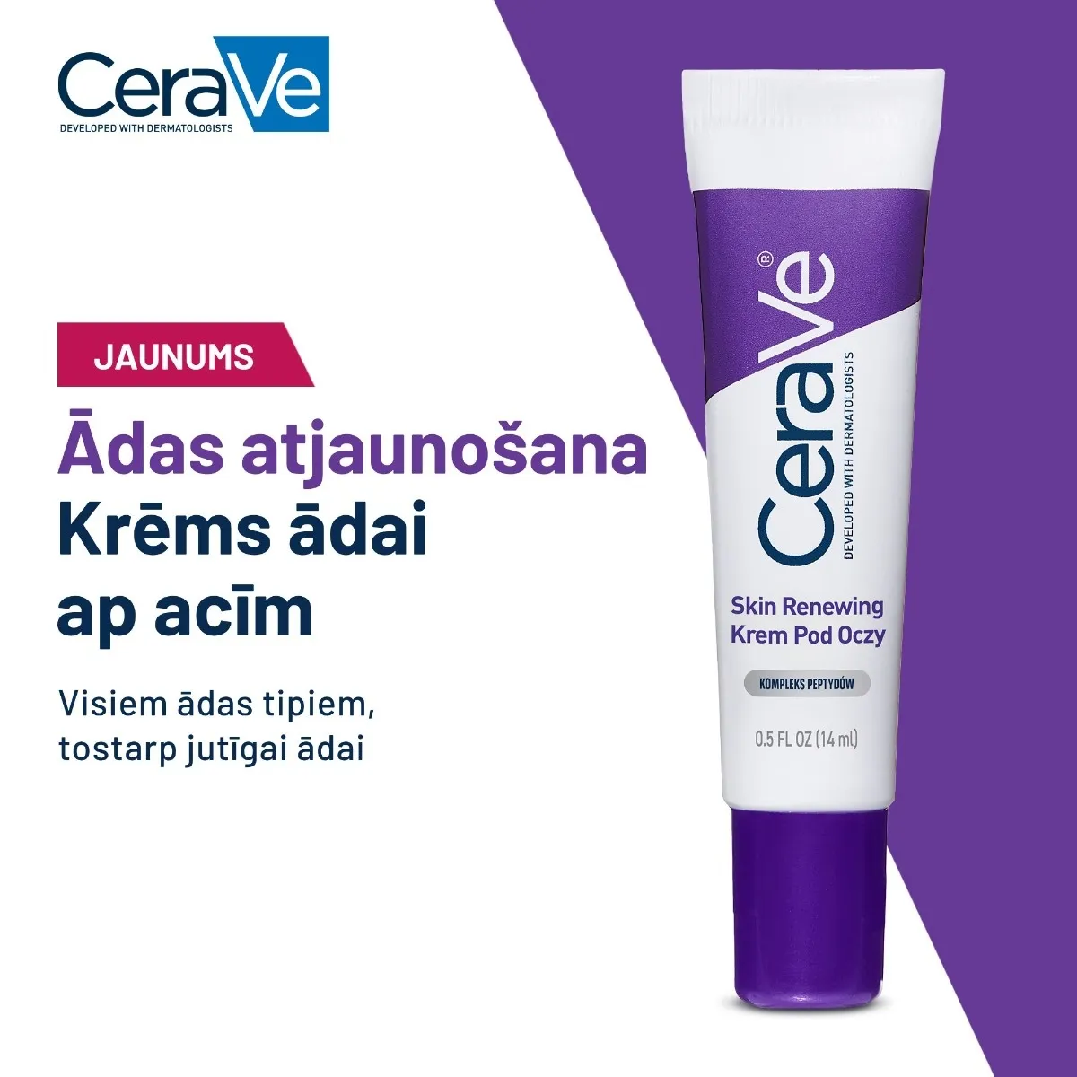CERAVE Skin Renewing krēms ādai ap acīm, 15 ml - Produkta attēls 2